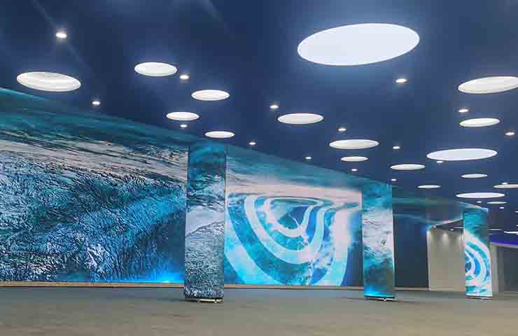 400 sqm cylinder and curved led screen in Shandong,China