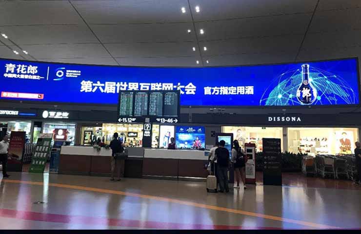 88㎡ indoor P1.8 led video wall in Najing Airport